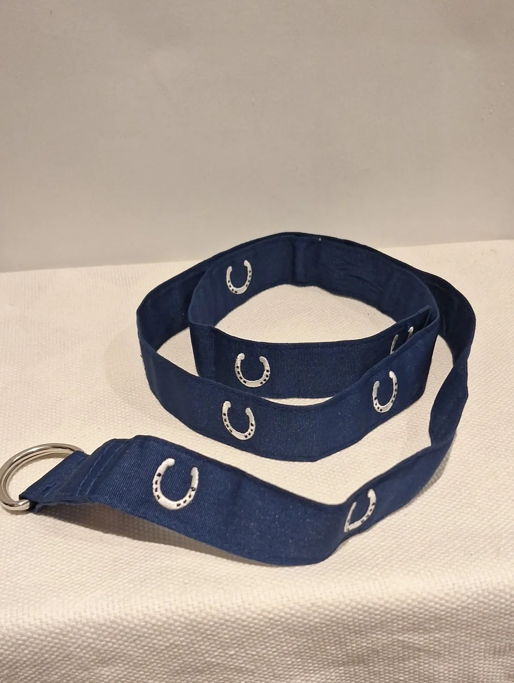 Vinyard Vines By Shep And Ian Canvas D-Ring Belt Horseshoe Equestrian Pattern